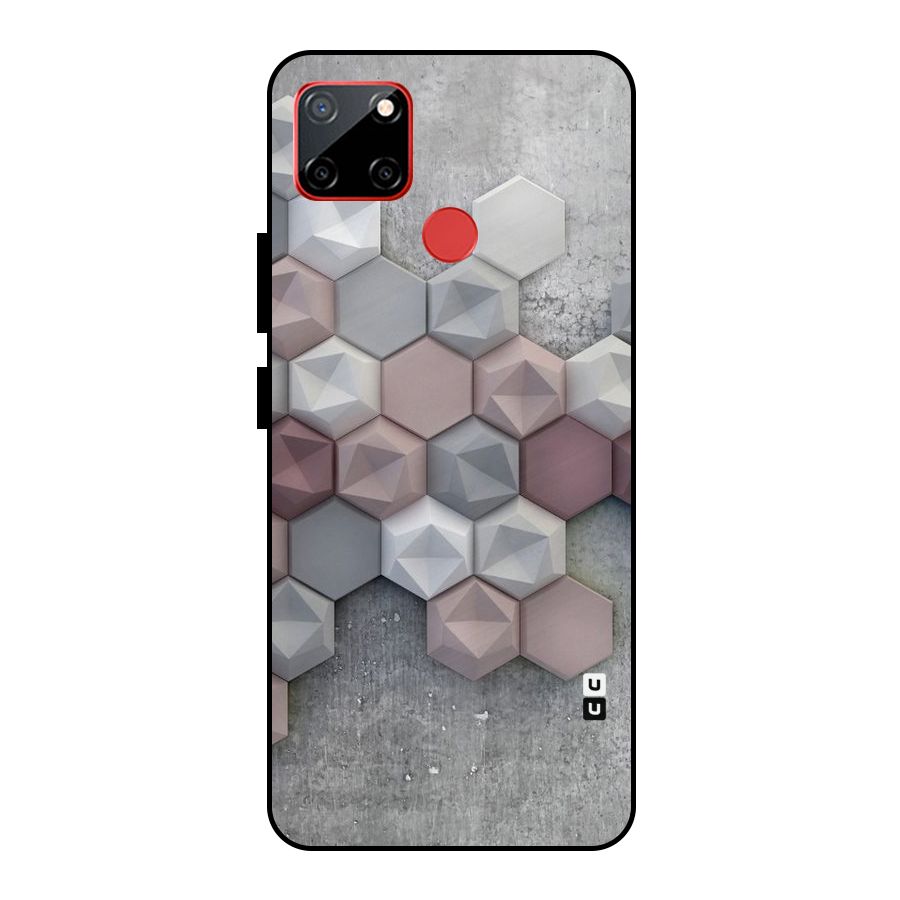 Cute Hexagonal Pattern Metal Back Case for Realme C12