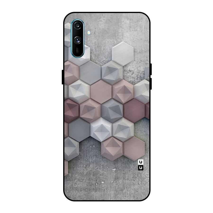 Cute Hexagonal Pattern Metal Back Case for Realme C3