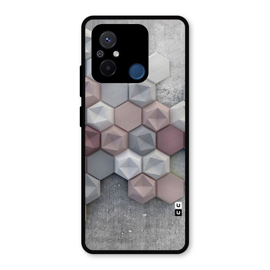 Cute Hexagonal Pattern Metal Back Case for Redmi 12C