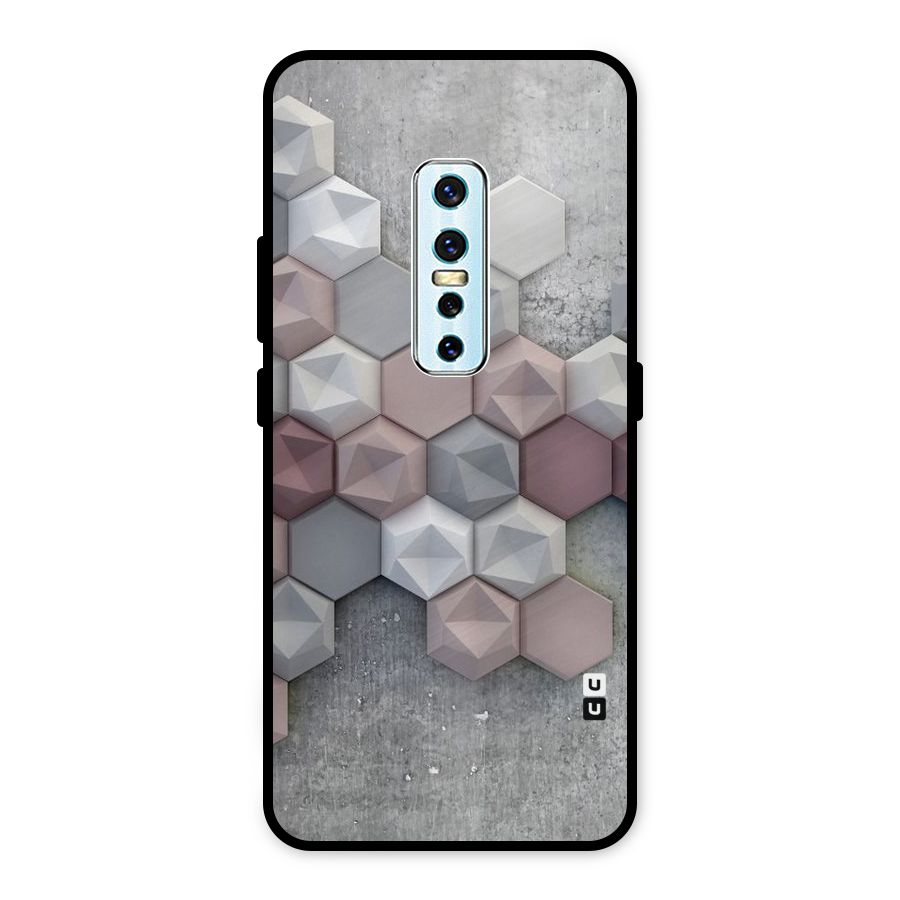Cute Hexagonal Pattern Metal Back Case for Vivo V17 Pro