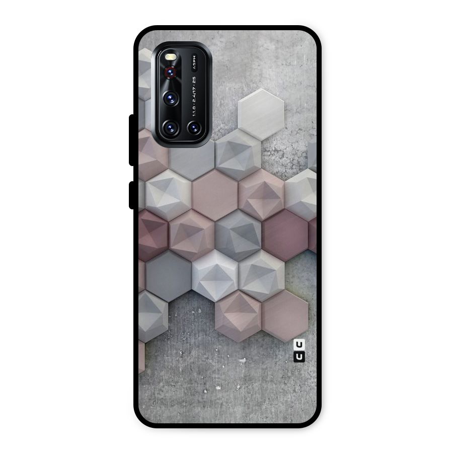 Cute Hexagonal Pattern Metal Back Case for Vivo V19