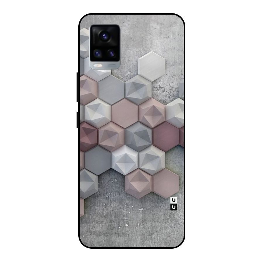 Cute Hexagonal Pattern Metal Back Case for Vivo V20