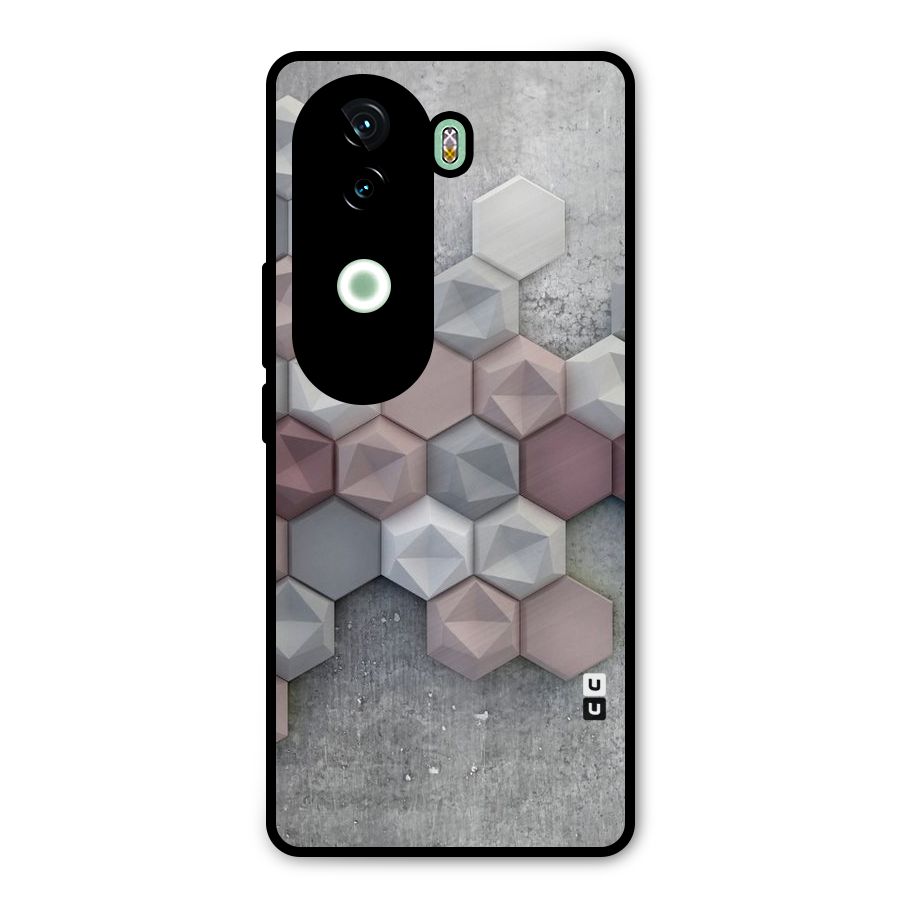 Cute Hexagonal Pattern Metal Back Case for Vivo V40e