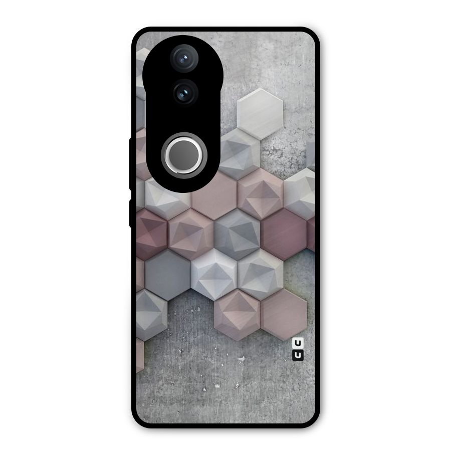 Cute Hexagonal Pattern Metal Back Case for Vivo V50e