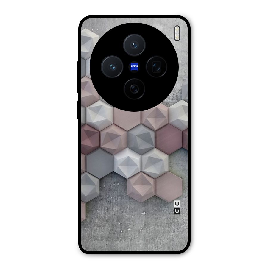 Cute Hexagonal Pattern Metal Back Case for Vivo X200