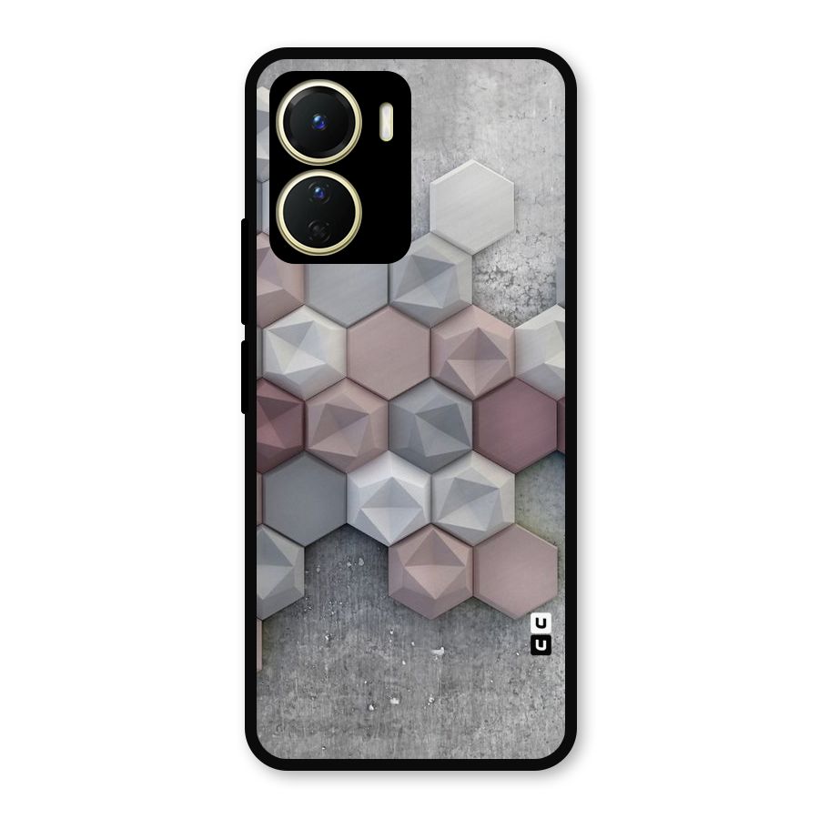 Cute Hexagonal Pattern Metal Back Case for Vivo Y16