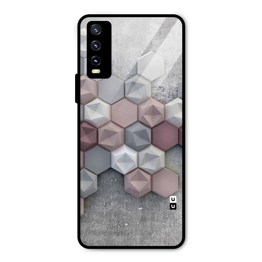 Cute Hexagonal Pattern Metal Back Case for Vivo Y20