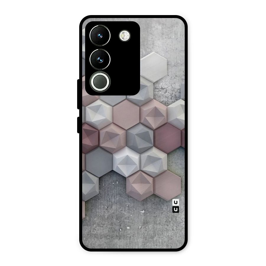 Cute Hexagonal Pattern Metal Back Case for Vivo Y200