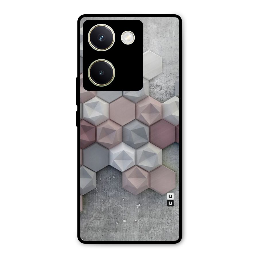 Cute Hexagonal Pattern Metal Back Case for Vivo Y200 Pro