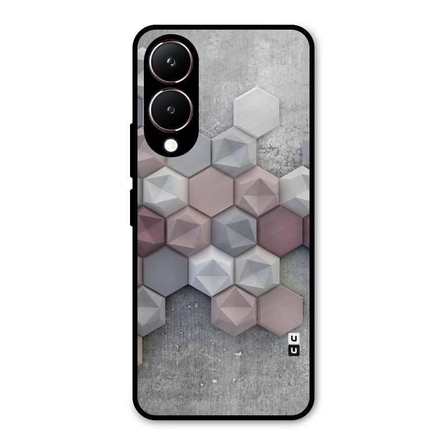Cute Hexagonal Pattern Metal Back Case for Vivo Y28
