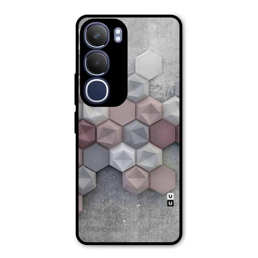 Cute Hexagonal Pattern Metal Back Case for Vivo Y29