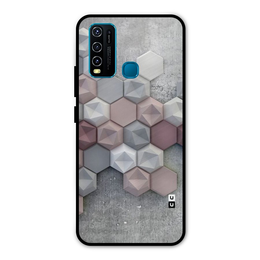 Cute Hexagonal Pattern Metal Back Case for Vivo Y30