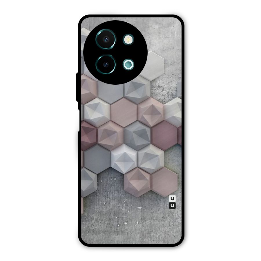 Cute Hexagonal Pattern Metal Back Case for Vivo Y58