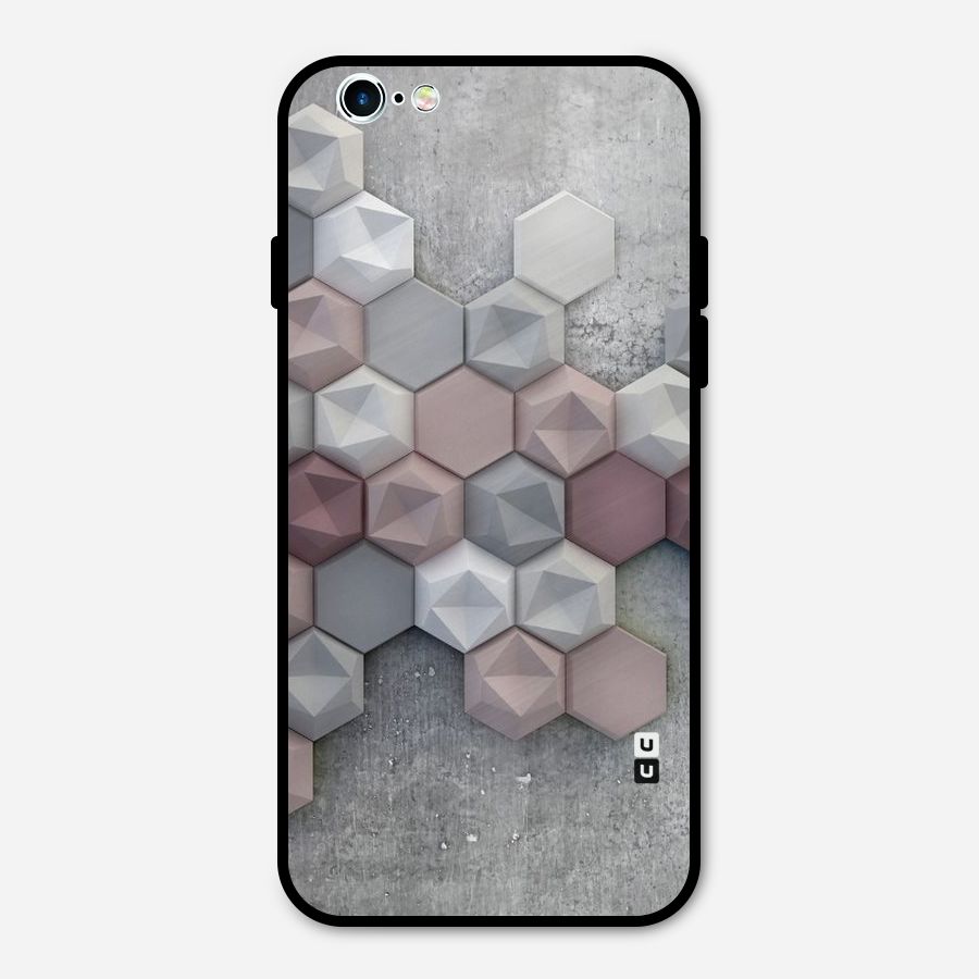 Cute Hexagonal Pattern Metal Back Case for iPhone 6 6s