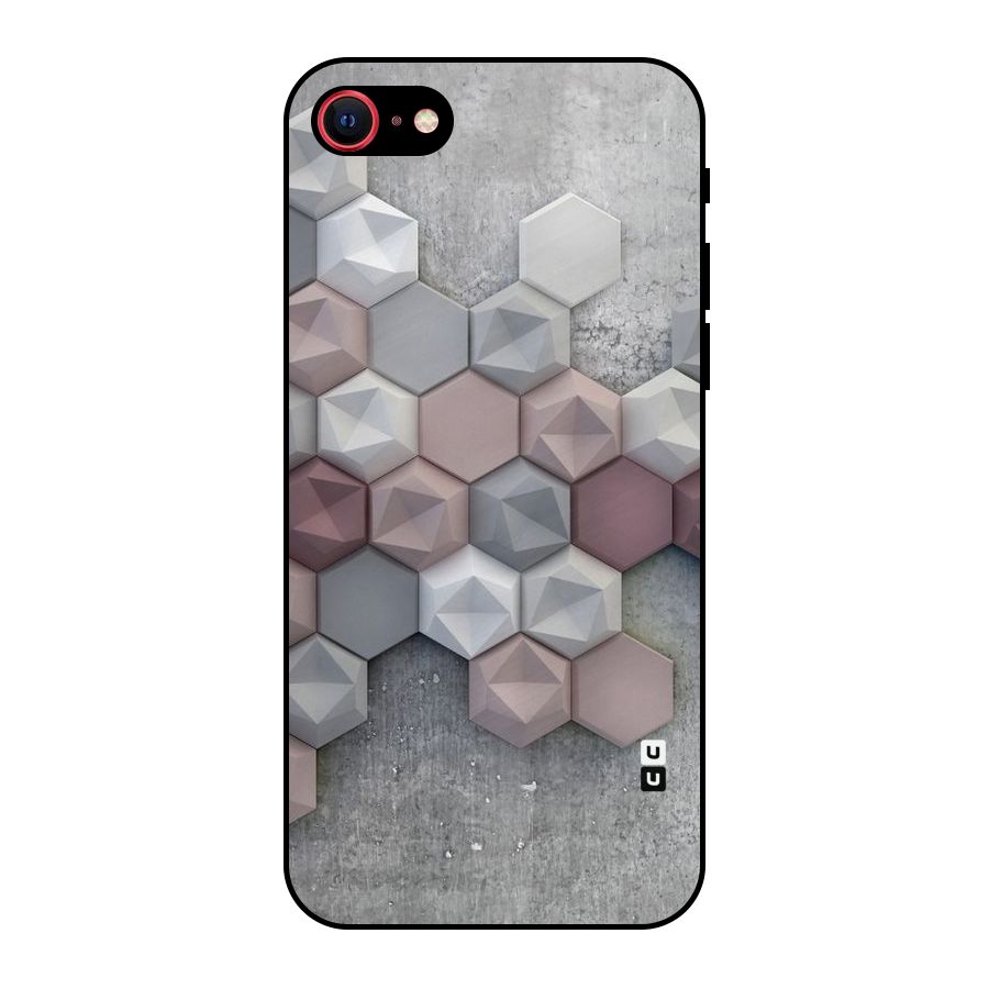 Cute Hexagonal Pattern Metal Back Case for iPhone 7