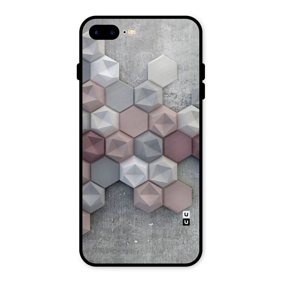 Cute Hexagonal Pattern Metal Back Case for iPhone 8 Plus