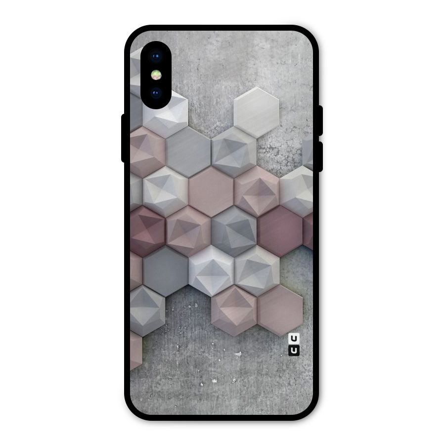 Cute Hexagonal Pattern Metal Back Case for iPhone X