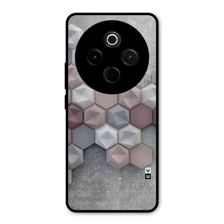 Cute Hexagonal Pattern Metal Back Case for iQOO Z10