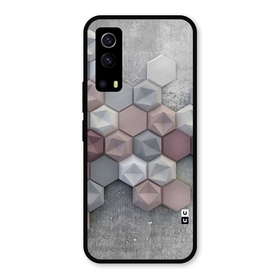 Cute Hexagonal Pattern Metal Back Case for iQOO Z3