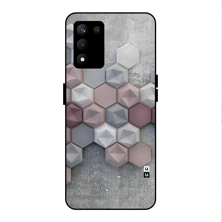 Cute Hexagonal Pattern Metal Back Case for realme 9 5G SE