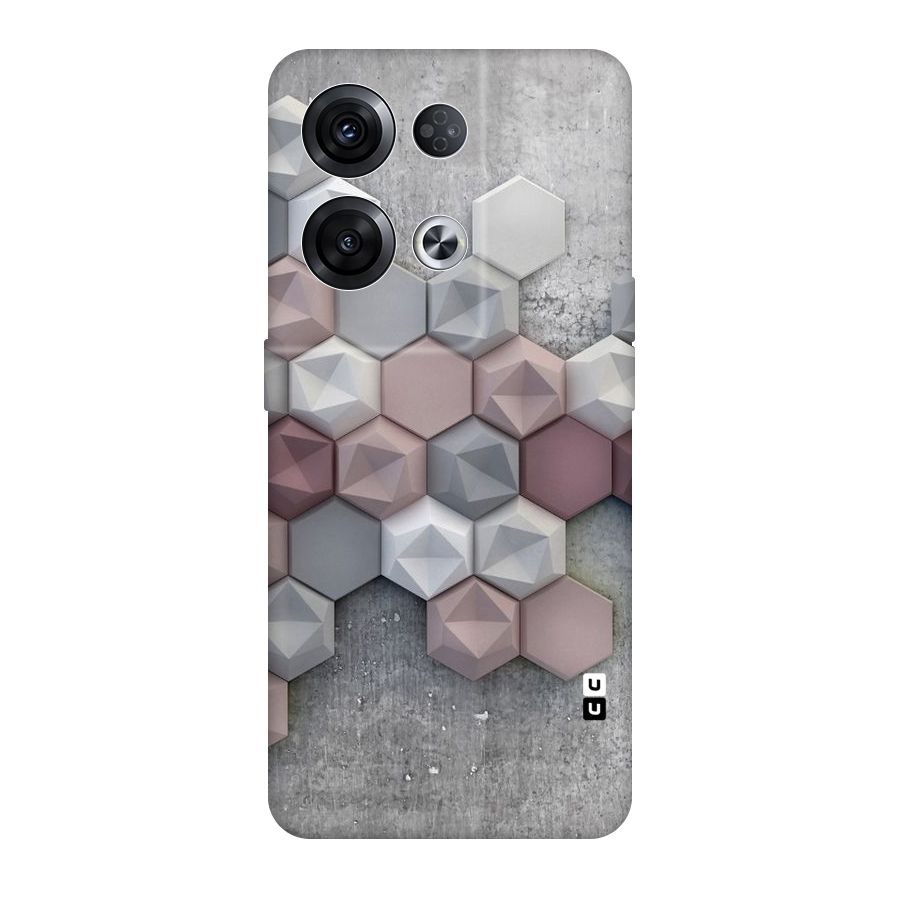 Cute Hexagonal Pattern Original Polycarbonate Back Case for Oppo Reno8 Pro 5G