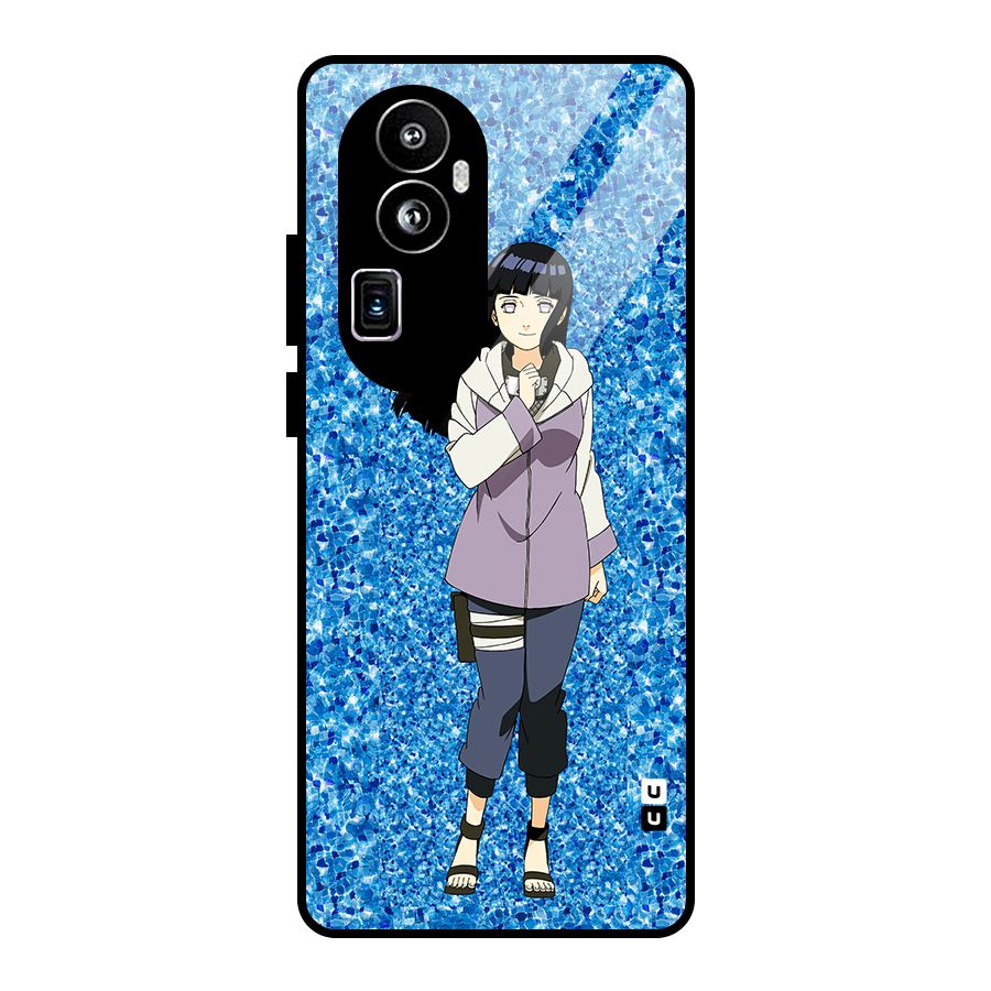 Cute Hinata hyuga Glass Back Case for Oppo Reno10 Pro Plus