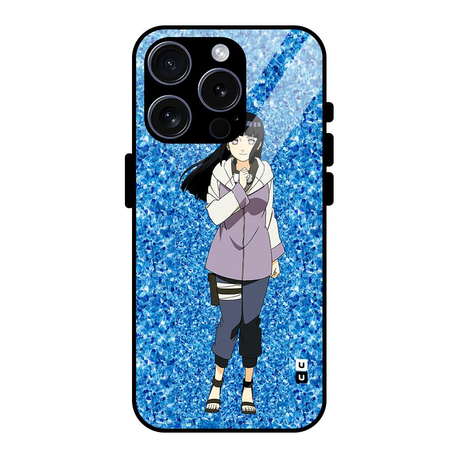 Cute Hinata hyuga Glass Back Case for iPhone 15 Pro