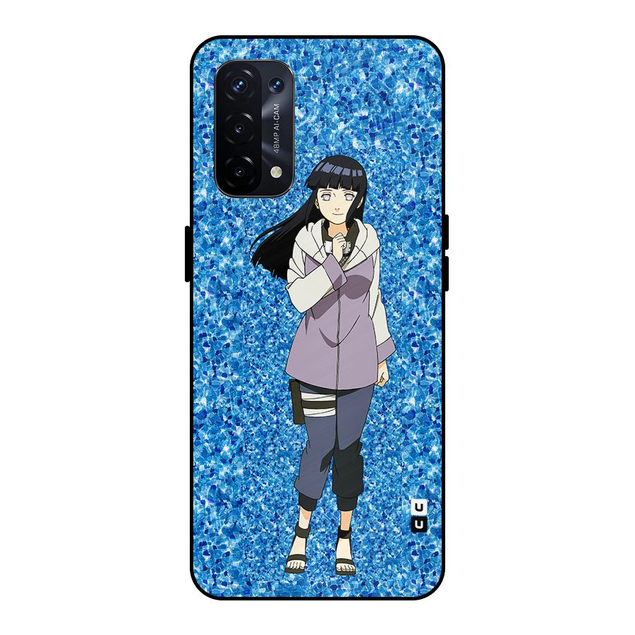 Cute Hinata hyuga Metal Back Case for Oppo A74 5G