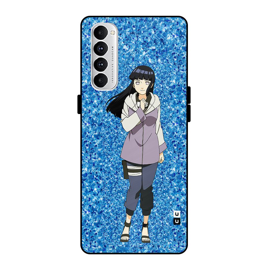 Cute Hinata hyuga Metal Back Case for Oppo Reno4 Pro