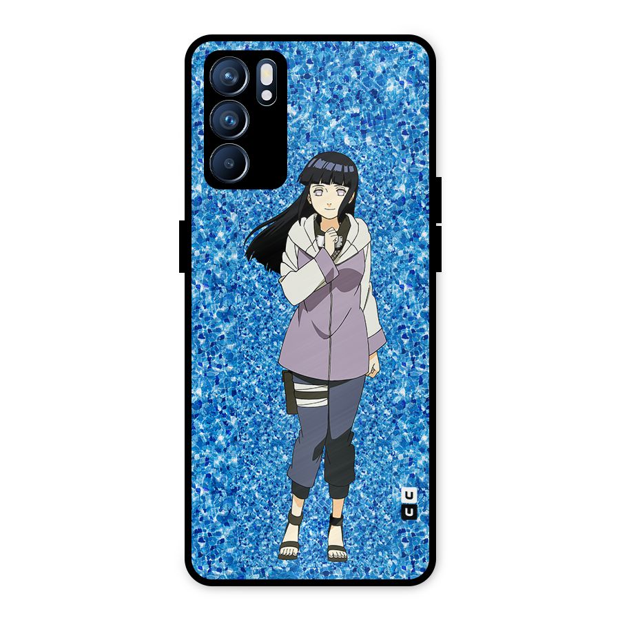 Cute Hinata hyuga Metal Back Case for Oppo Reno6 5G
