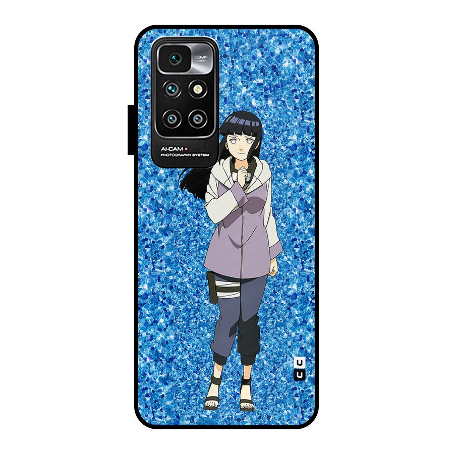 Cute Hinata hyuga Metal Back Case for Redmi 10 Prime