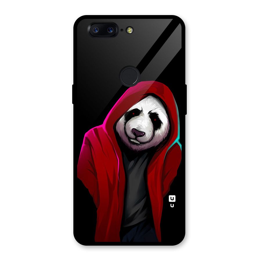 Cute Hoodie Panda Glass Back Case for OnePlus 5T