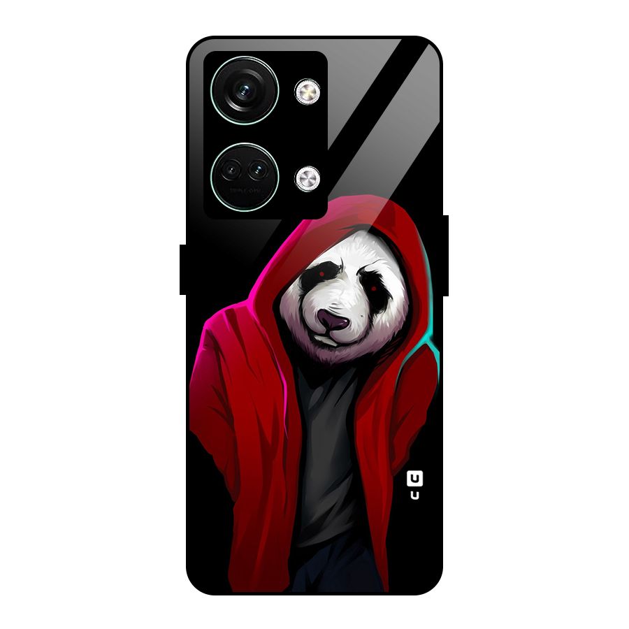 Cute Hoodie Panda Glass Back Case for Oneplus Nord 3