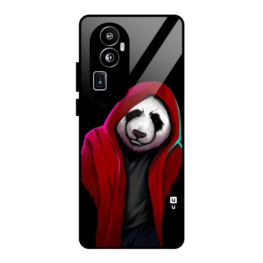 Cute Hoodie Panda Glass Back Case for Oppo Reno10 Pro Plus