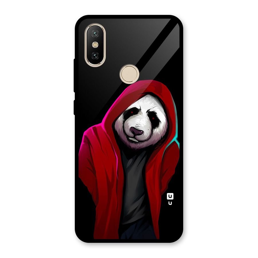 Cute Hoodie Panda Glass Back Case for Redmi A2