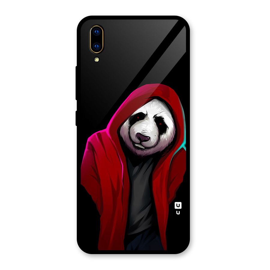 Cute Hoodie Panda Glass Back Case for Vivo V11 Pro