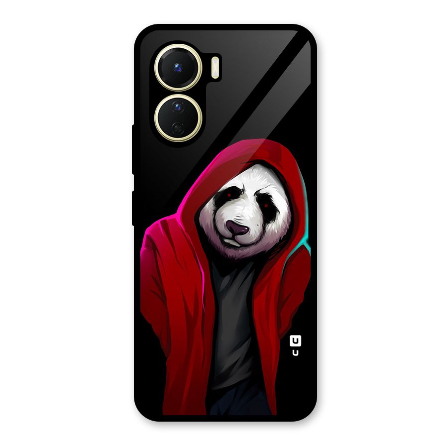 Cute Hoodie Panda Glass Back Case for Vivo Y56