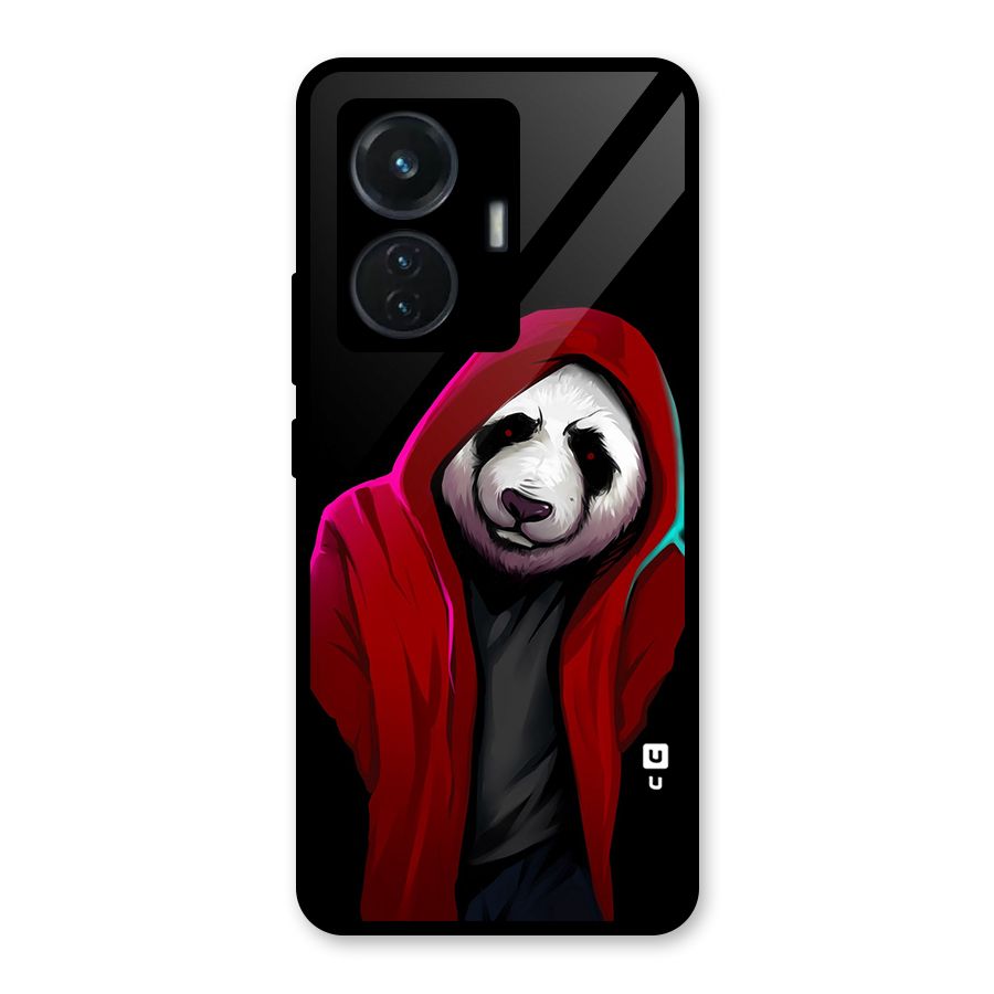 Cute Hoodie Panda Glass Back Case for iQOO Z6 44W