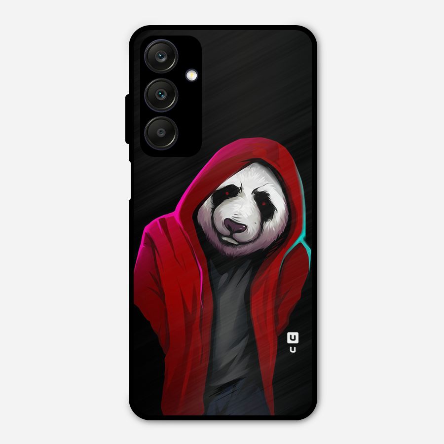 Cute Hoodie Panda Metal Back Case for Galaxy A25 5G