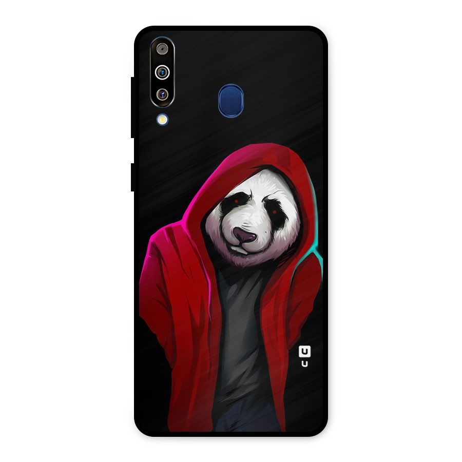 Cute Hoodie Panda Metal Back Case for Galaxy M30