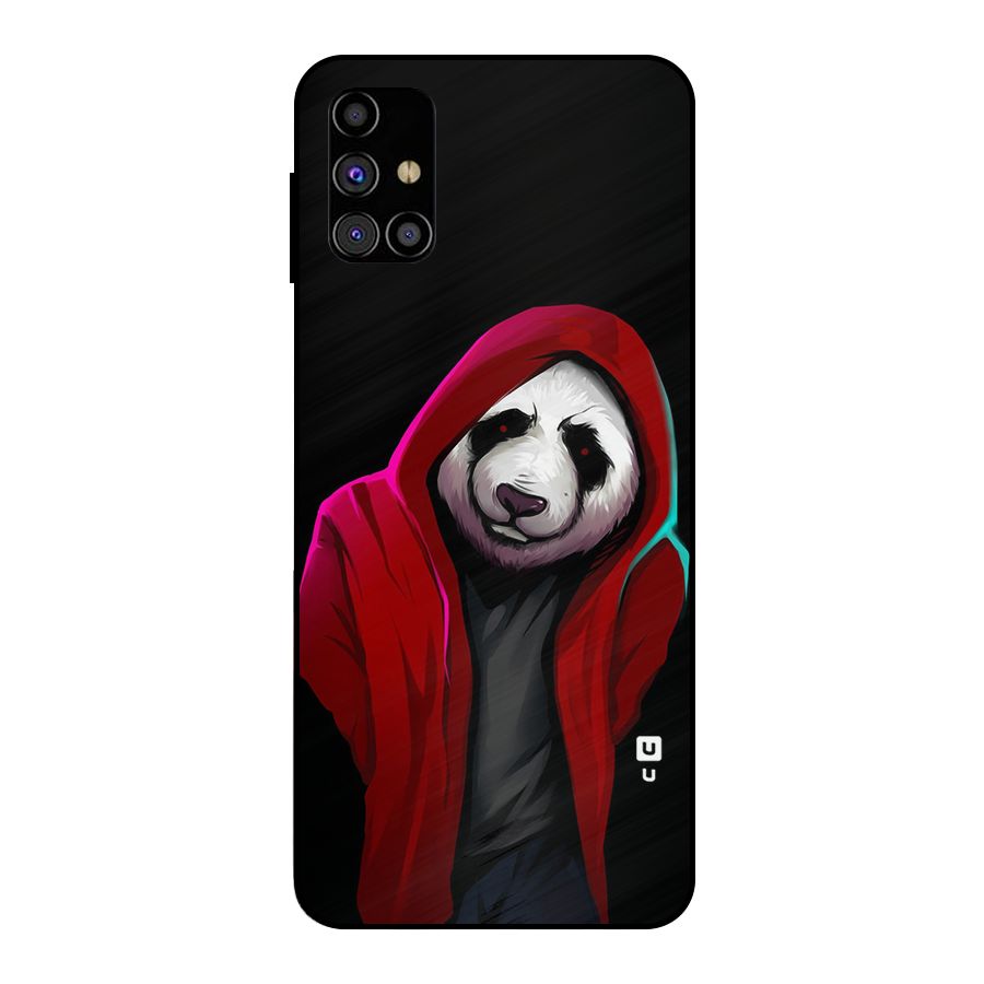 Cute Hoodie Panda Metal Back Case for Galaxy M31s