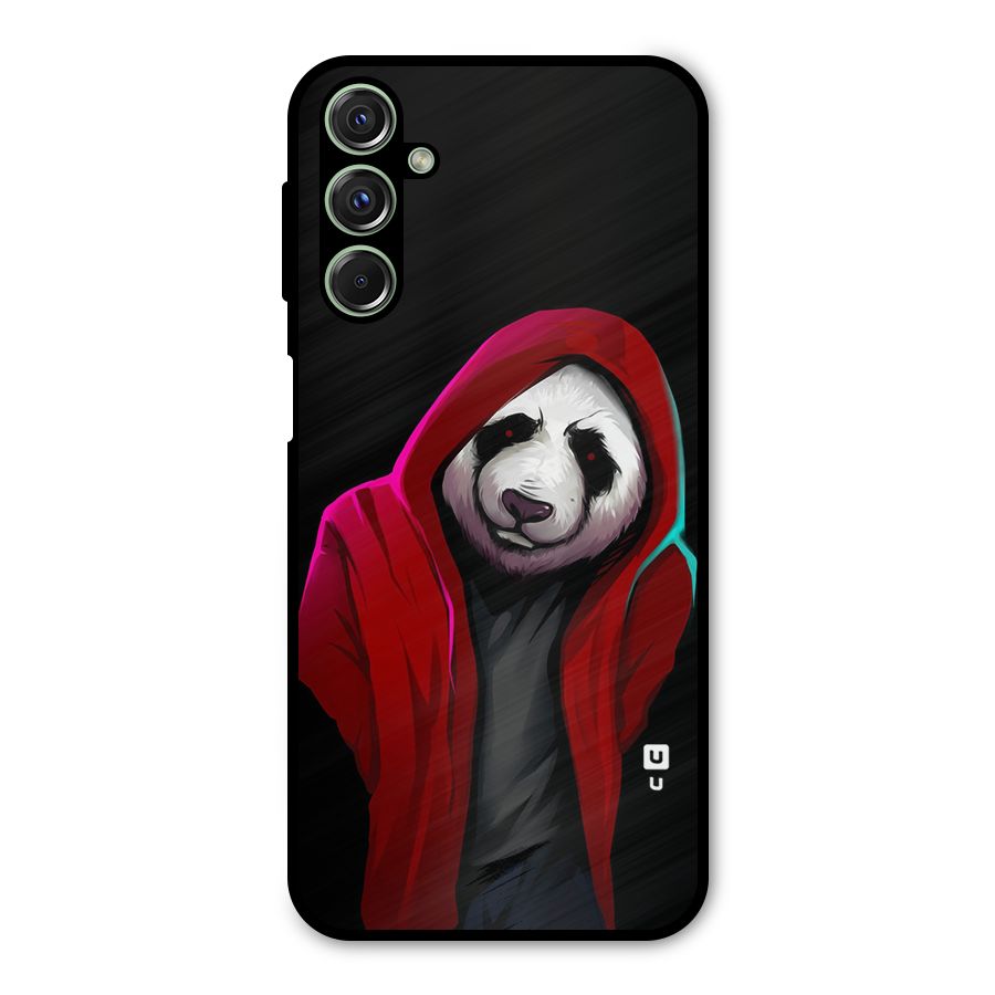 Cute Hoodie Panda Metal Back Case for Galaxy M34