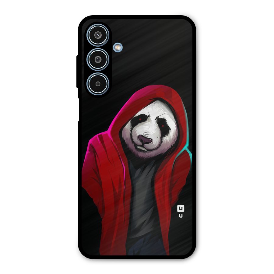 Cute Hoodie Panda Metal Back Case for Galaxy M35