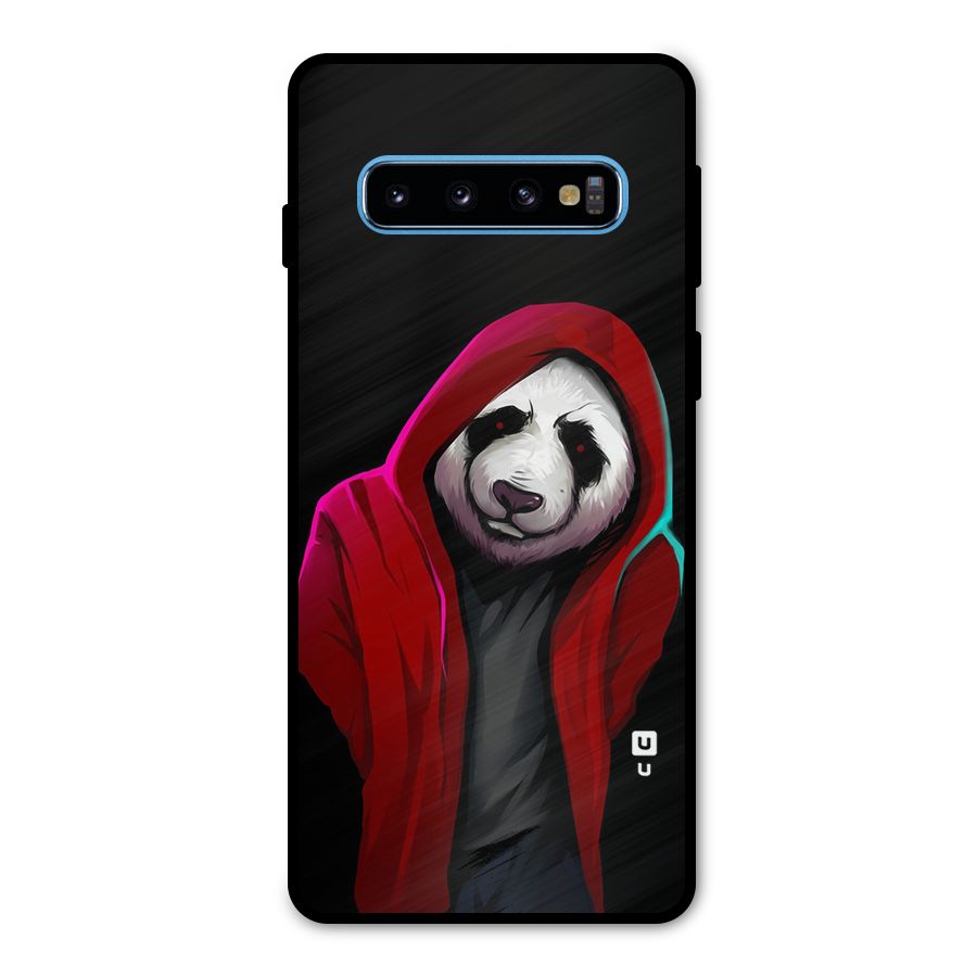 Cute Hoodie Panda Metal Back Case for Galaxy S10