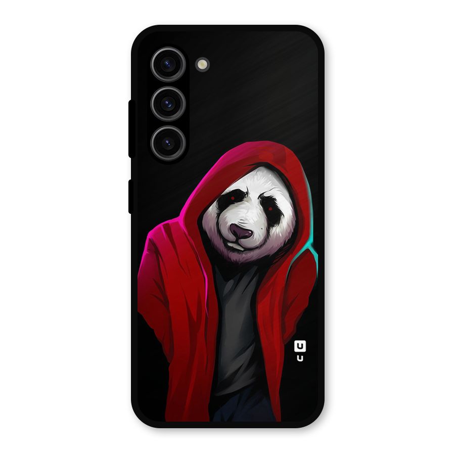 Cute Hoodie Panda Metal Back Case for Galaxy S23