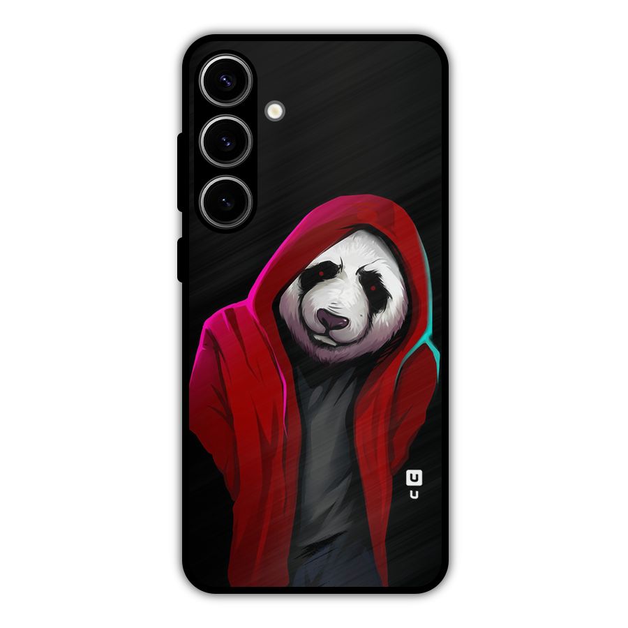 Cute Hoodie Panda Metal Back Case for Galaxy S24 Plus