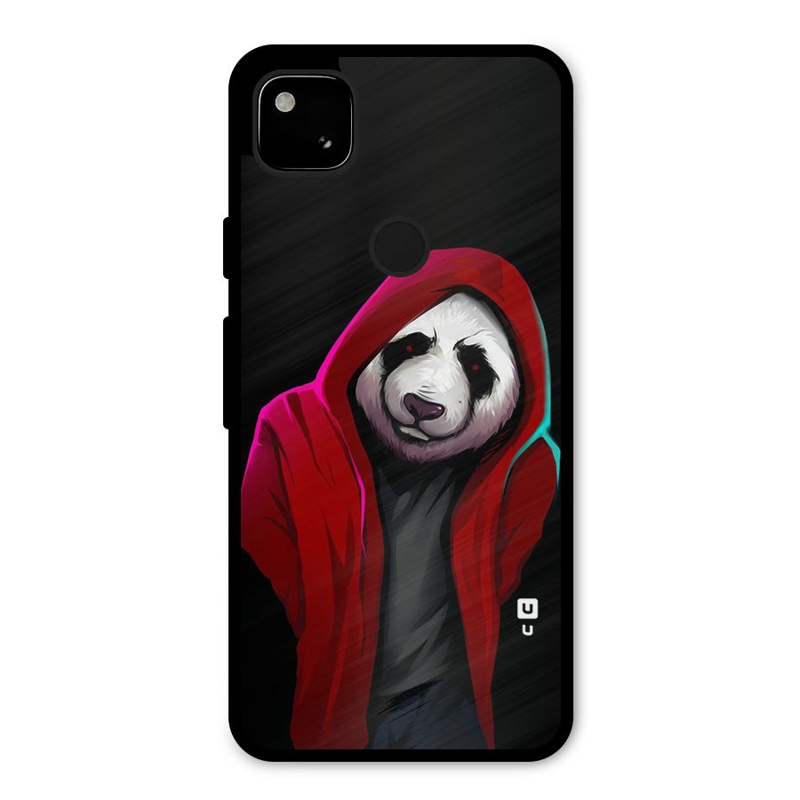 Cute Hoodie Panda Metal Back Case for Google Pixel 4a