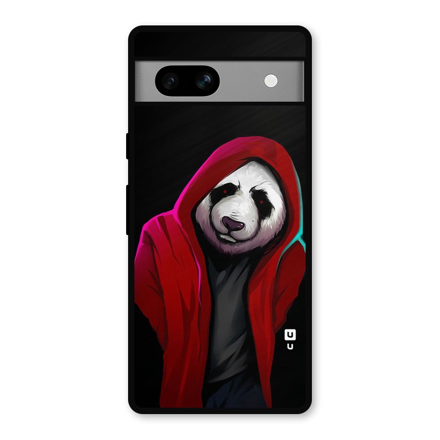 Cute Hoodie Panda Metal Back Case for Google Pixel 7a