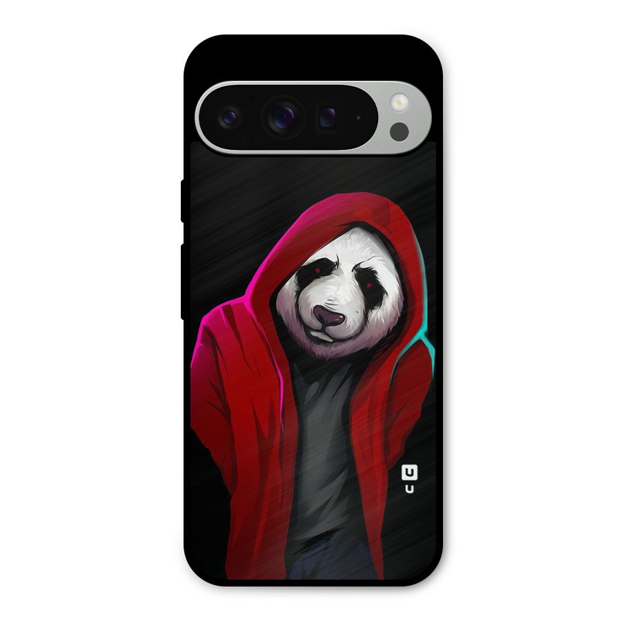 Cute Hoodie Panda Metal Back Case for Google Pixel 9 Pro XL