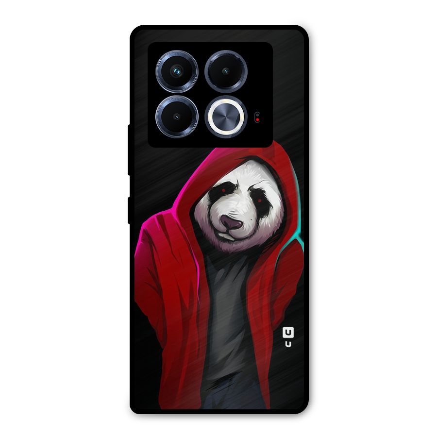Cute Hoodie Panda Metal Back Case for Infinix Note 40 5G
